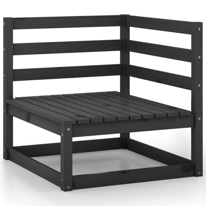 Sodo poilsio baldų komplektas, 9 dalių, juodas, Juoda - Image 2