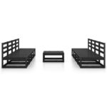 Sodo poilsio baldų komplektas 9 dalių juodas  belsilt