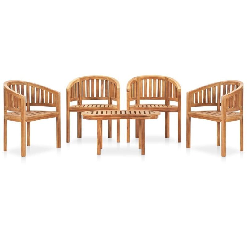 Sodo poilsio komplektas, 5 dalių, rudas, Ruda - Image 4