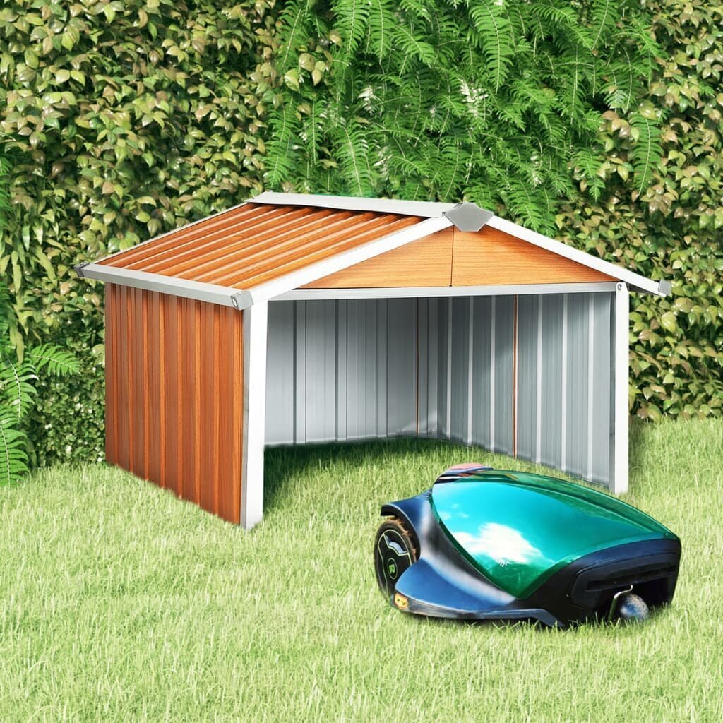 sodorobotovejapjovesgarazas92x97x63cmrudasff038kainareference  belsilt Sodo roboto vejapjovės garažas 92x97x63 cm rudas   belsilt