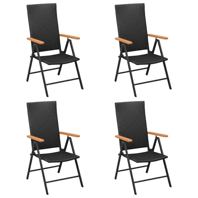 Sodo valgomojo baldų komplektas, 5 dalių, juodas - Image 2