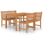 5 dalių sodo valgomojo baldų komplektas iš tikmedžio  Belsilt