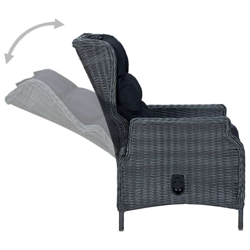 Sodo valgomojo komplektas, 7 dalių, pilkas - Image 2
