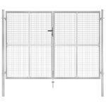 Sidabriniai sodo vartai 306x225 cm galvanizuotas plienas