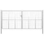 Sidabrinės sodo vartai 415x225 cm iš galvanizuoto plieno