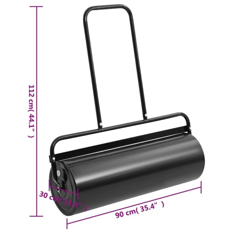 Sodo vejos volas su rankena vidaXL 63 L juodas  belsilt