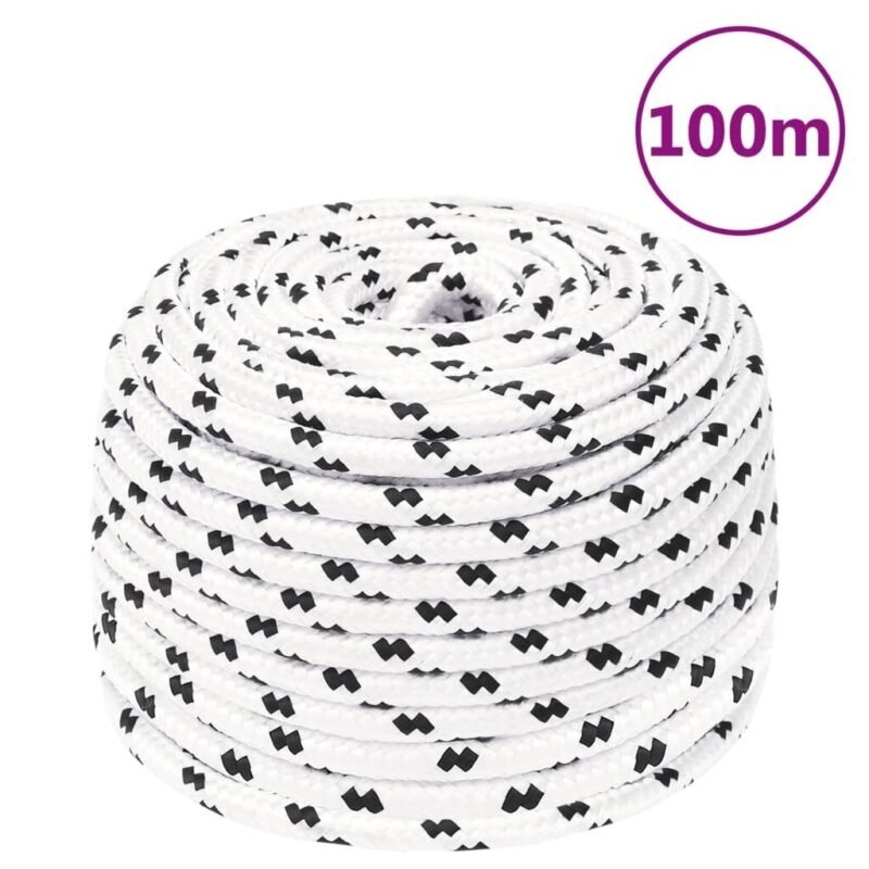 Patvari vidaXL sodo virvė 10mm 100m balta  belsilt