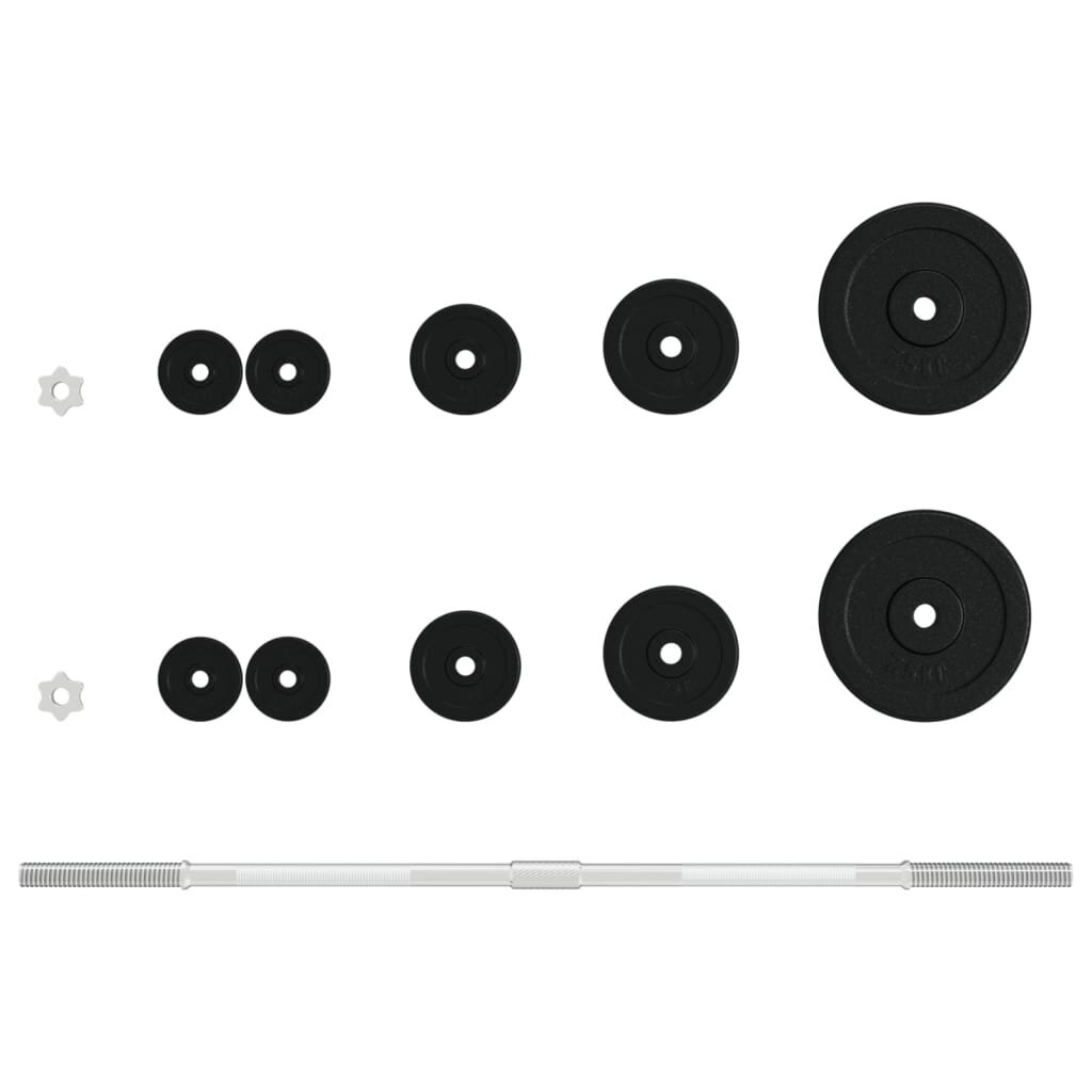 stangossusvoriaisrinkinysvidaxl30kgb002ereference belsilt 30 kg štangos su svoriais rinkinys tvirta vidaXL įranga