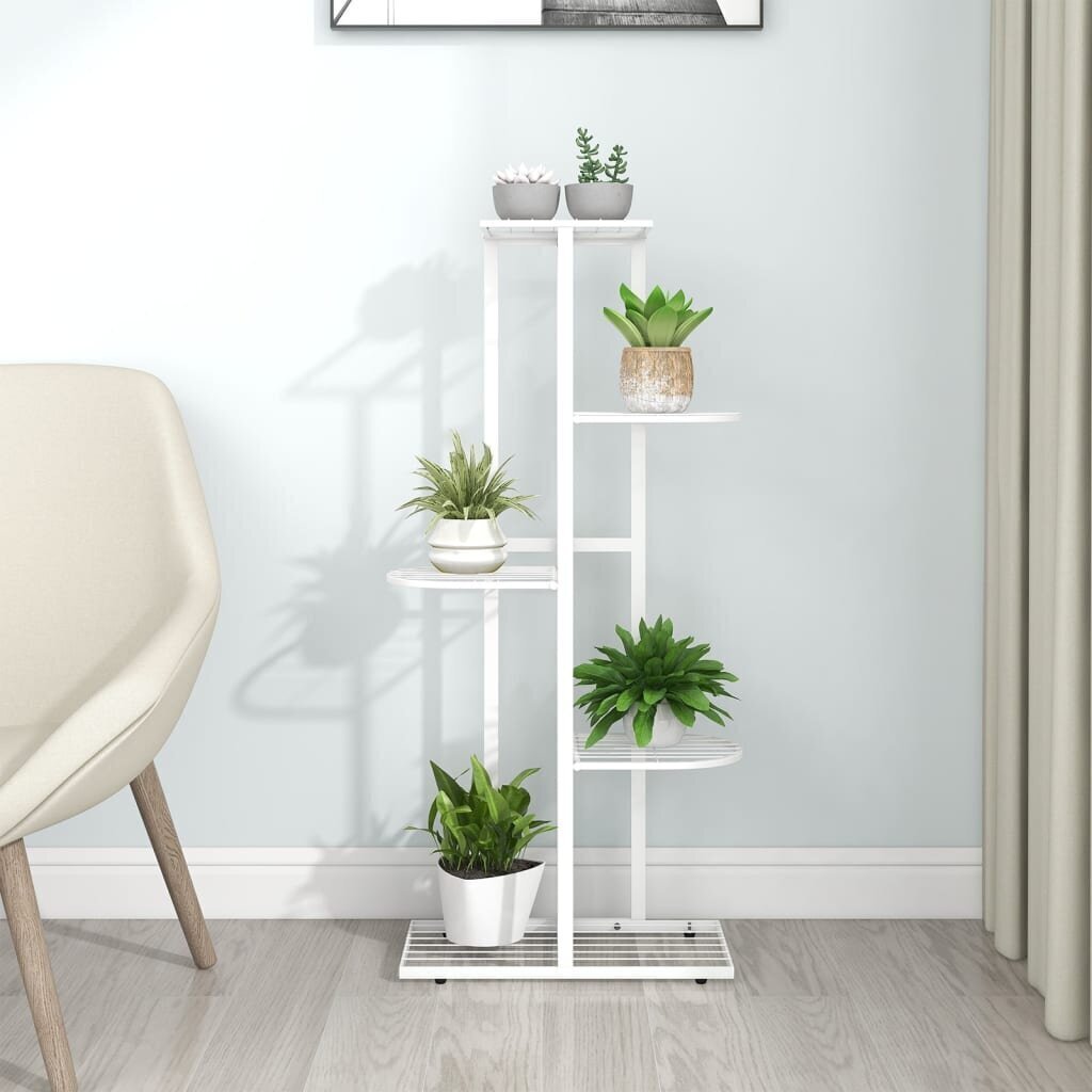 stovasaugalams5lentynos43x22x98cmbaltas2b5e9kainareference  belsilt Stovas augalams 5 lentynos 43x22x98 cm baltas  tvirtas ir patvarus