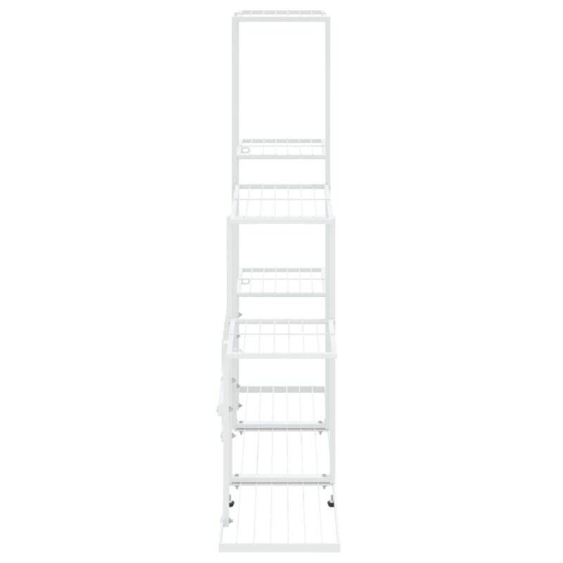 Baltos spalvos metalinis stovas augalams 945x25x88 cm