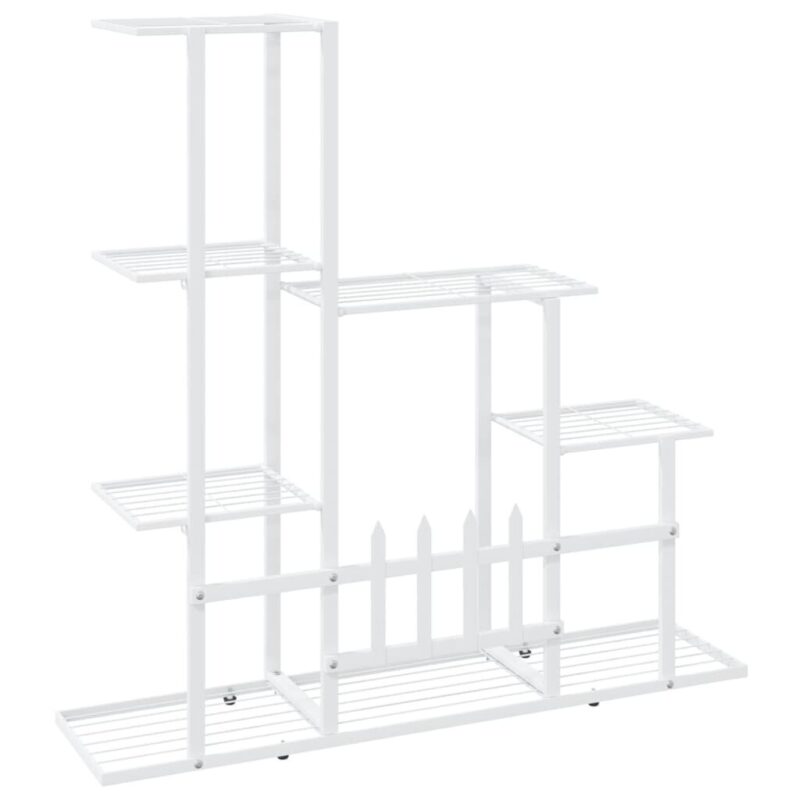 Baltos spalvos metalinis stovas augalams 945x25x88 cm