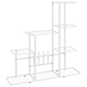Baltos spalvos metalinis stovas augalams 945x25x88 cm