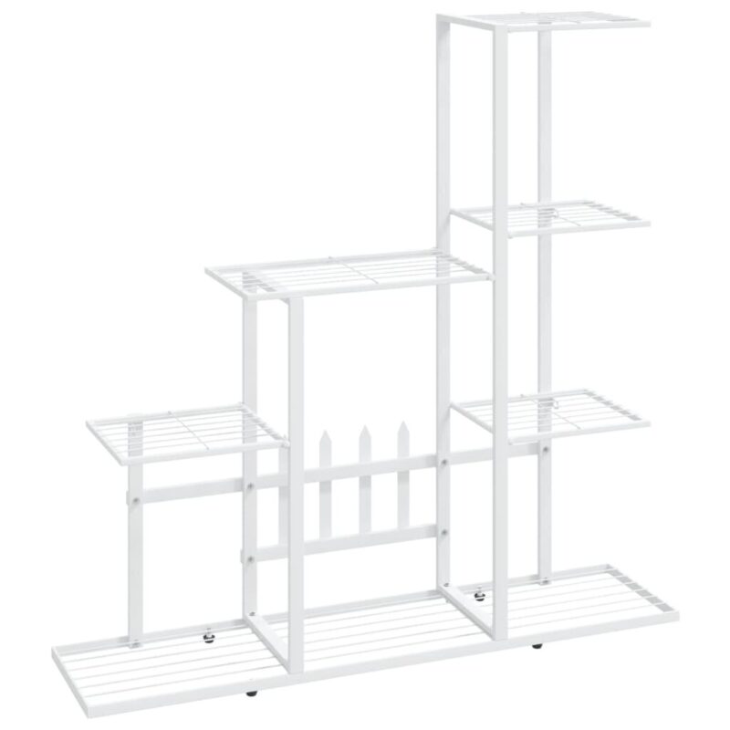 Baltos spalvos metalinis stovas augalams 945x25x88 cm