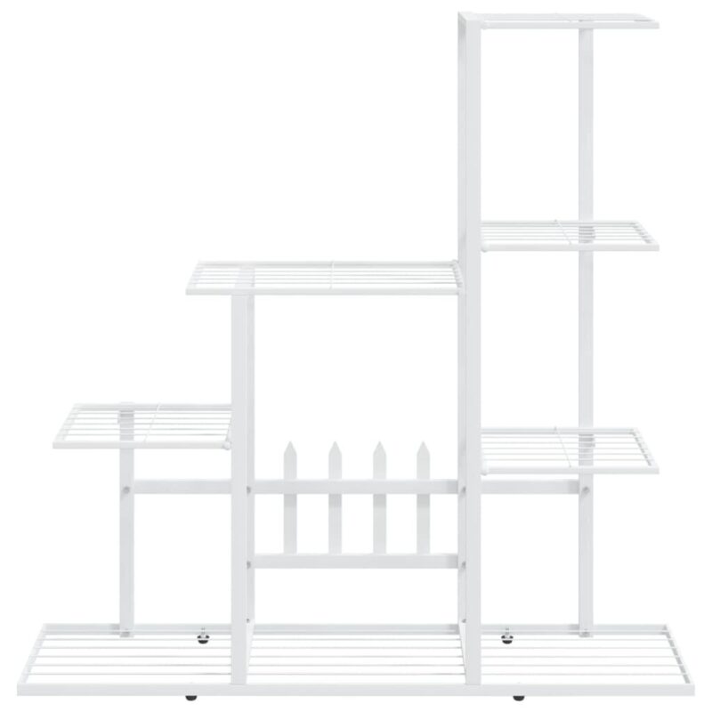 Baltos spalvos metalinis stovas augalams 945x25x88 cm