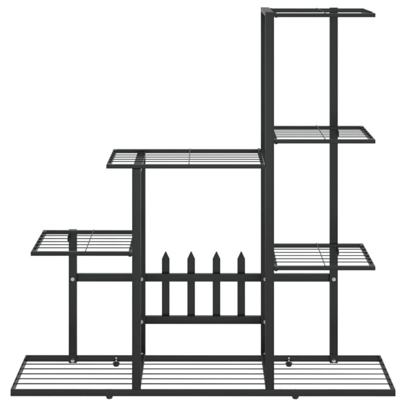 Juodos spalvos metalinis stovas augalams 945x25x88 cm