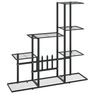 Juodos spalvos metalinis stovas augalams 945x25x88 cm