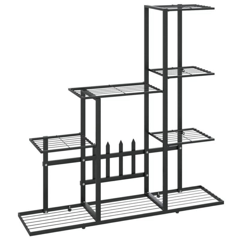 Juodos spalvos metalinis stovas augalams 945x25x88 cm