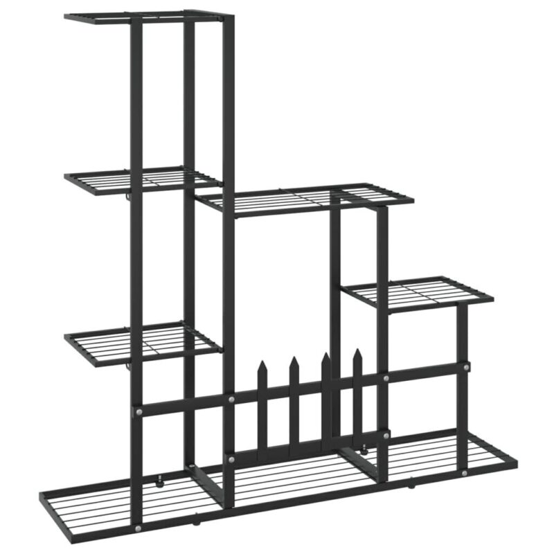 Juodos spalvos metalinis stovas augalams 945x25x88 cm