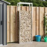 VidaXl patvarus stovas malkoms 80x28x222 cm  belsilt