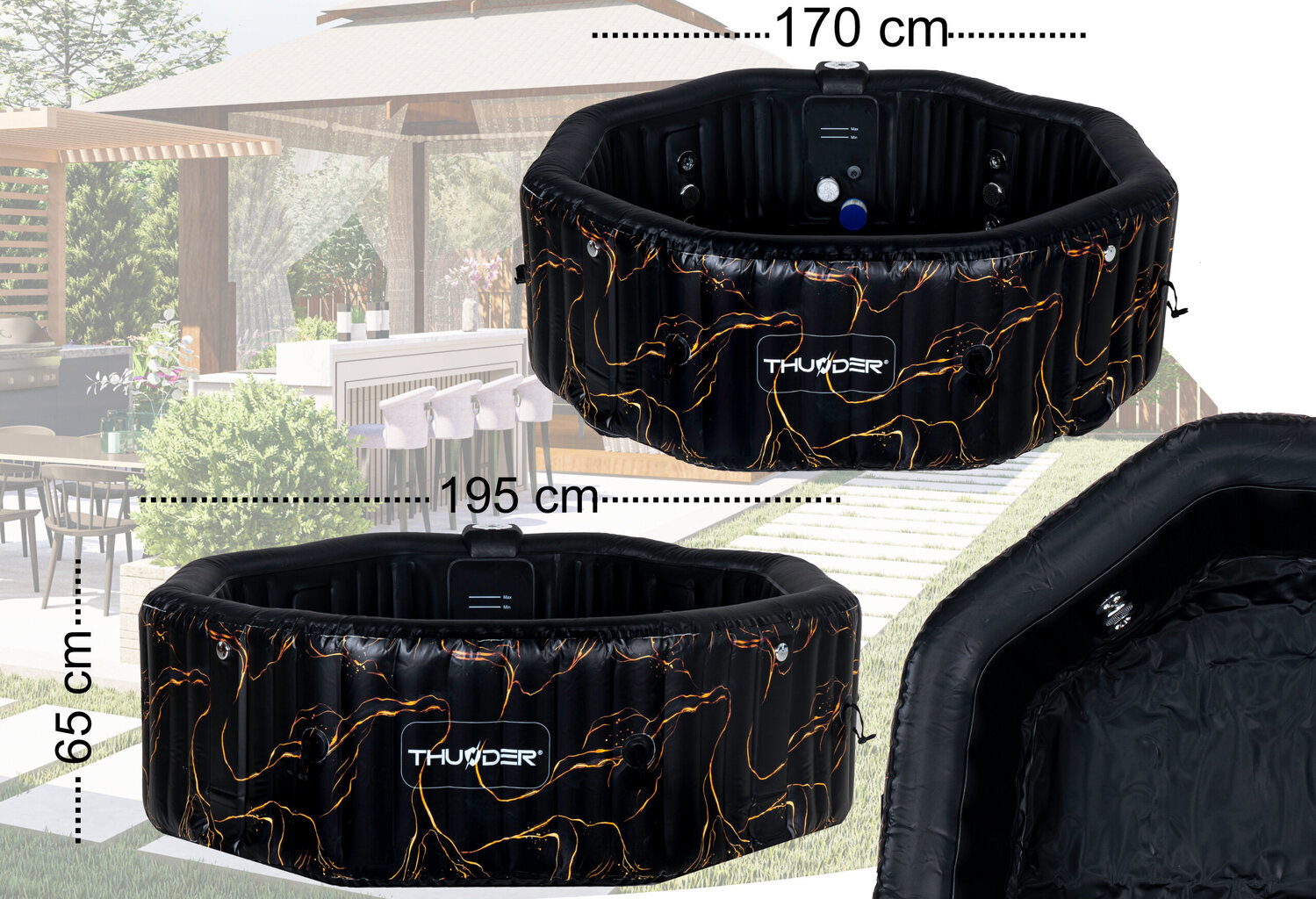 sukurinevonialavajuoda2f9f2kainareference belsilt Sūkurinė vonia Lava su hidromasažu ir mobilia valdymu