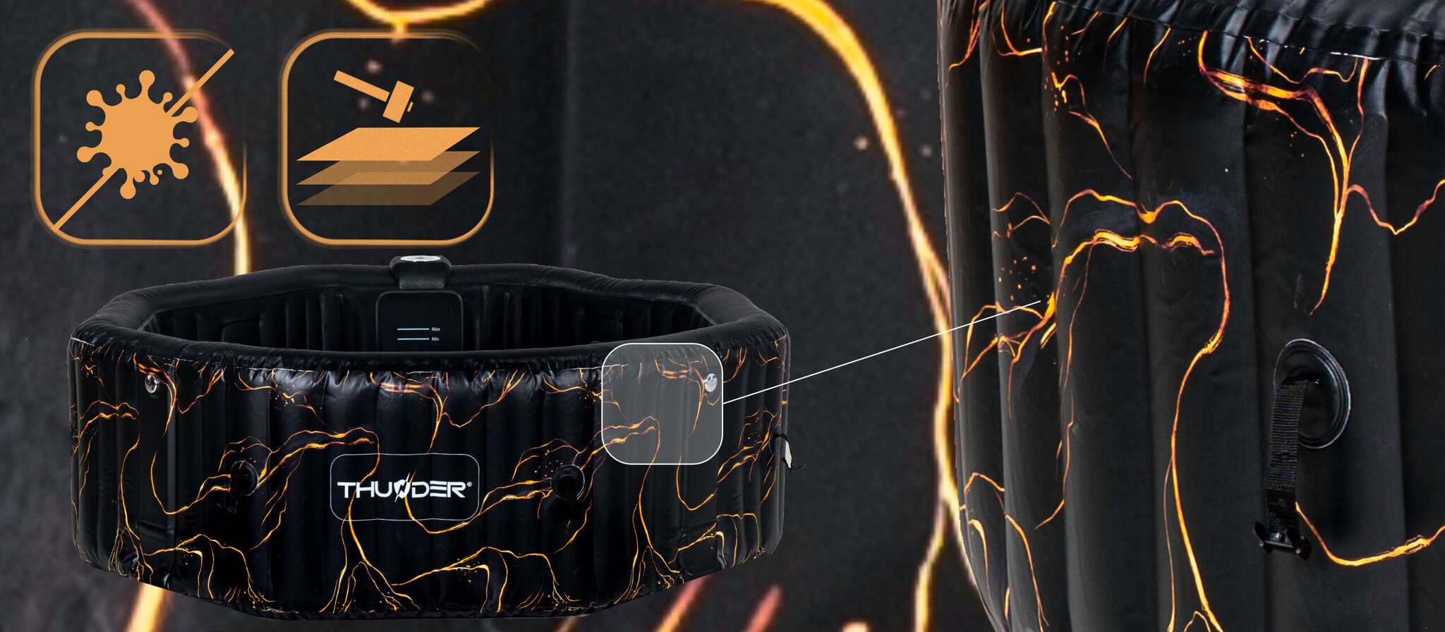 sukurinevonialavajuoda62a31pirktireference belsilt Sūkurinė vonia Lava su hidromasažu ir mobilia valdymu