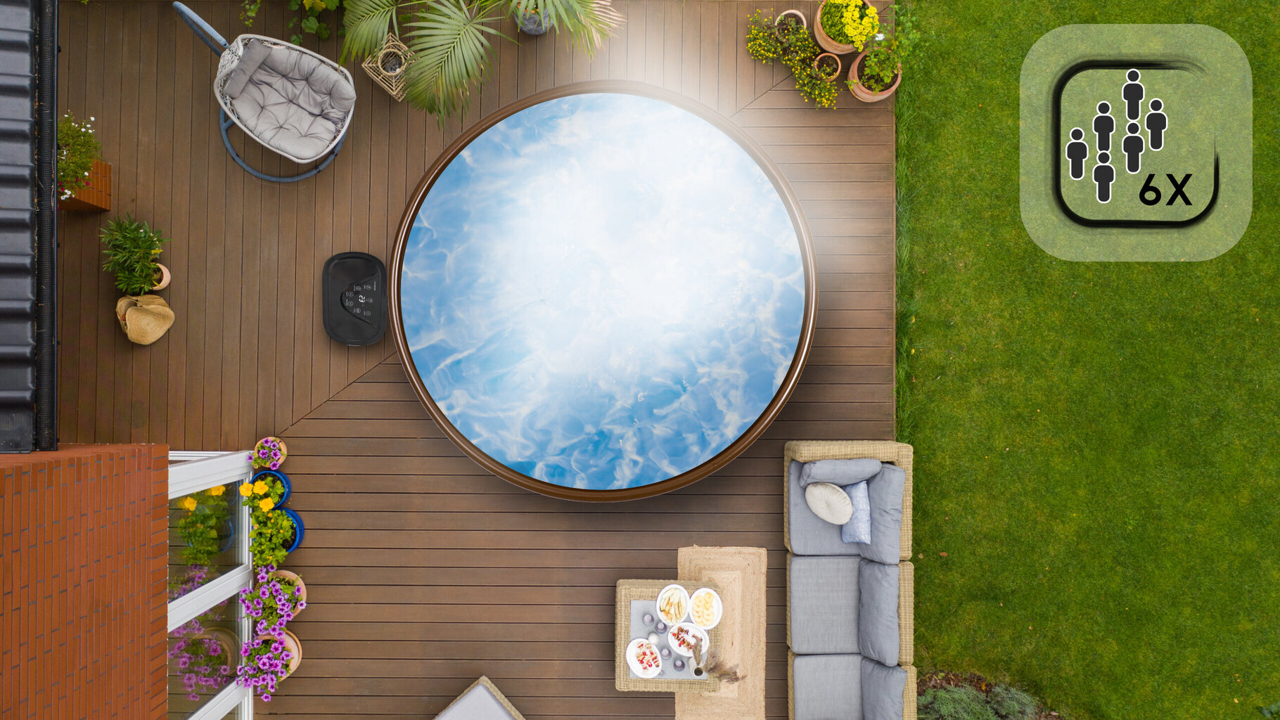 sukurinevonialoftruda15d46vertinimaireference belsilt Sūkurinė vonia Loft ruda pripučiamas SPA su 120 burbulų