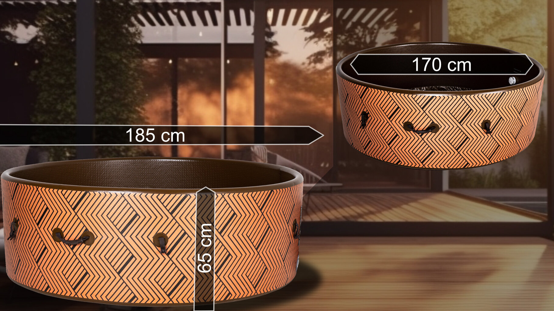 sukurinevonialoftruda93caekainareference belsilt Sūkurinė vonia Loft ruda pripučiamas SPA su 120 burbulų