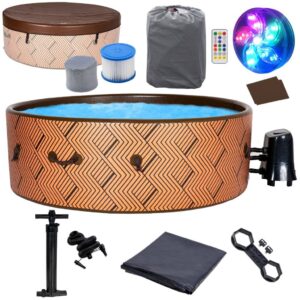 Sūkurinė vonia Loft ruda pripučiamas SPA su 120 burbulų