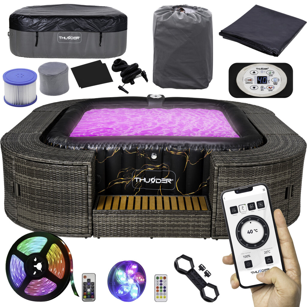 sukurinesvoniosrinkinysthunder183cmsufiltru31bbbreference belsilt Thunder 183 cm pripučiamas SPA vonios rinkinys su filtru