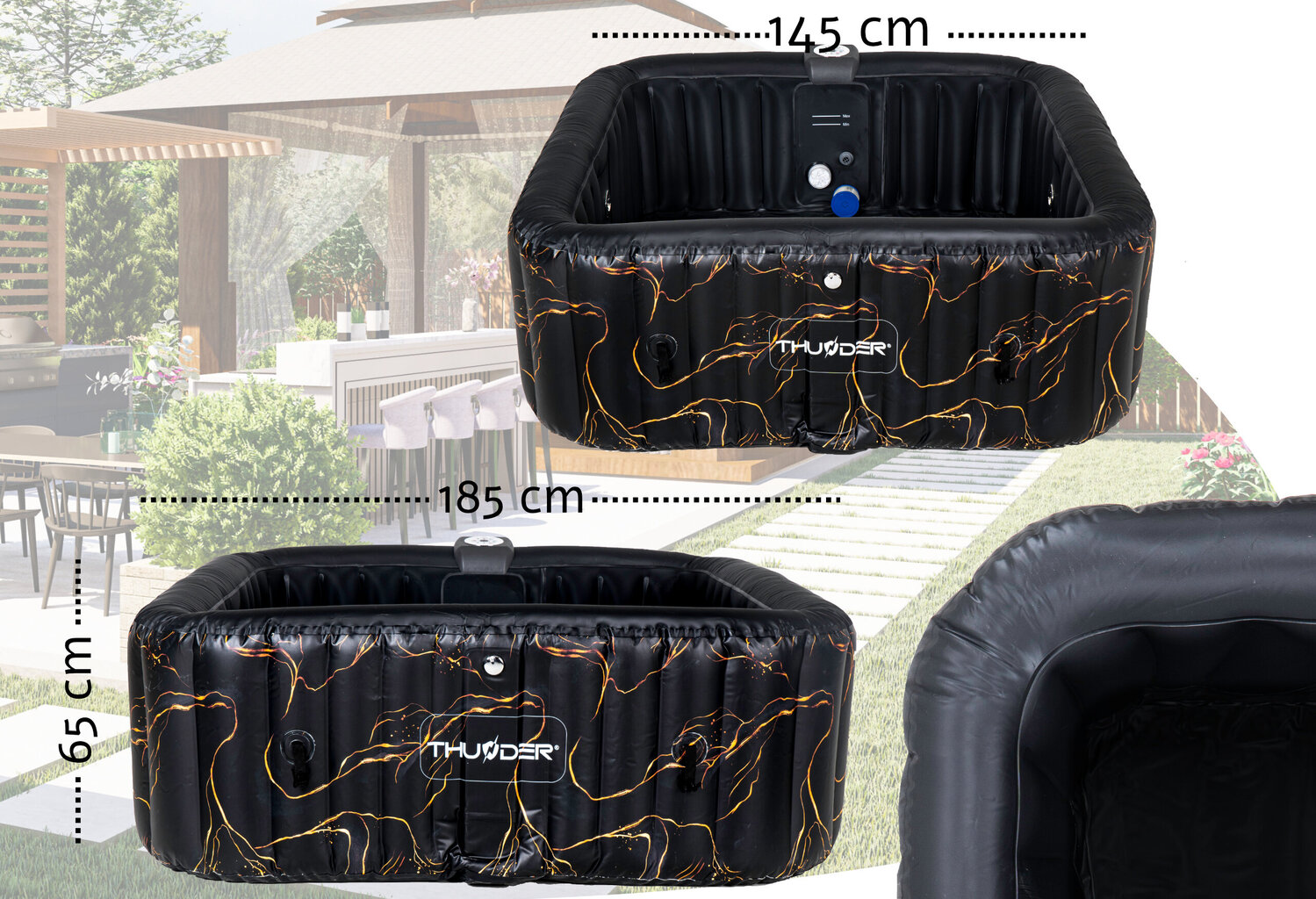 sukurinesvoniosrinkinysthunder183cmsufiltru720e0uzsakytireference belsilt Thunder 183 cm pripučiamas SPA vonios rinkinys su filtru