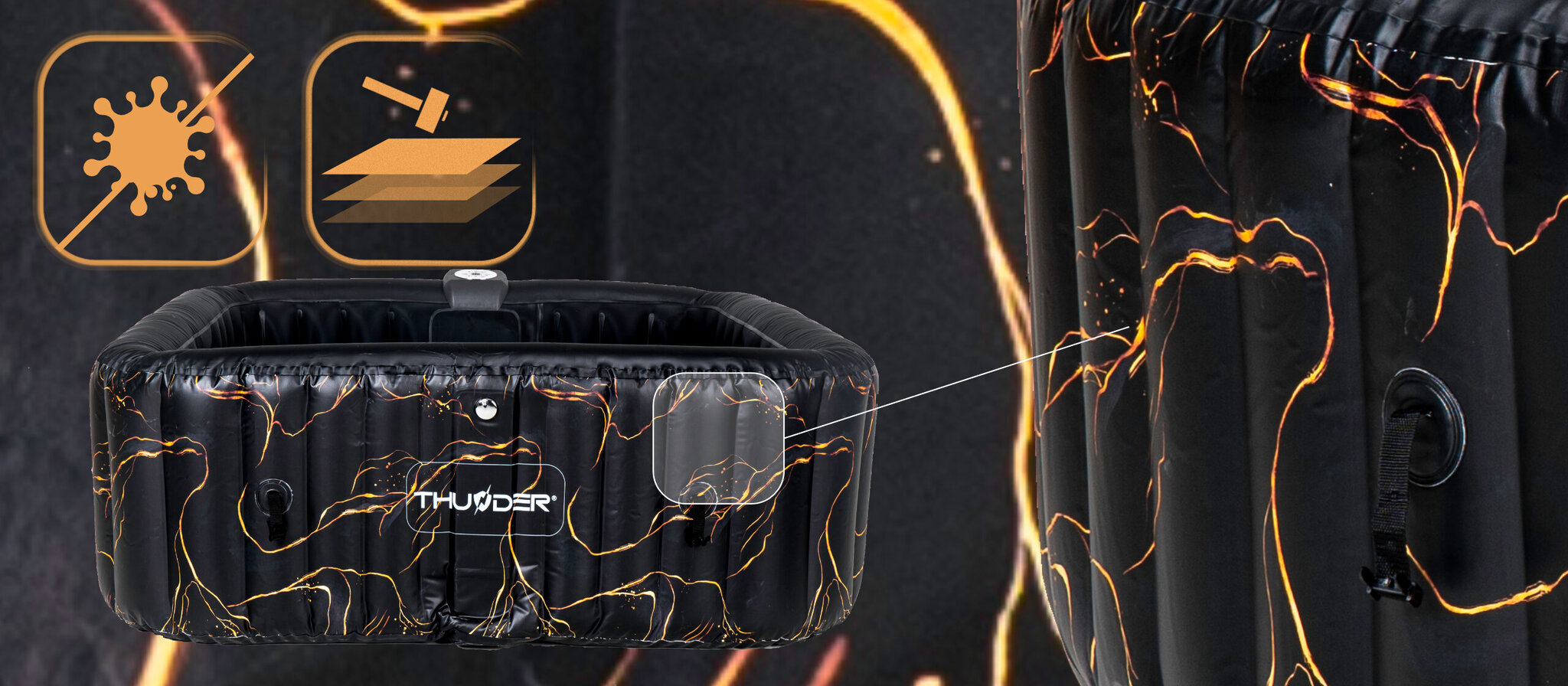 sukurinesvoniosrinkinysthunder183cmsufiltrua3d2apricereference belsilt Thunder 183 cm pripučiamas SPA vonios rinkinys su filtru