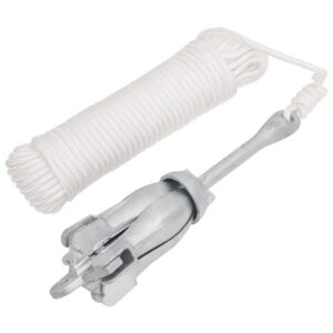 Sulankstomas inkaras su virve 30 m šviesus sidabras