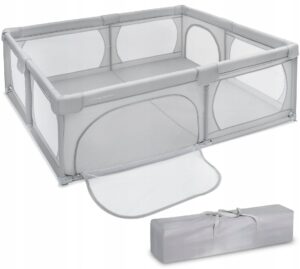 Sulankstomas maniežas Moby System 200x160 cm pilkas