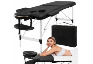Sulankstomas masažo stalas 4Fizjo 185×60 cm juodas