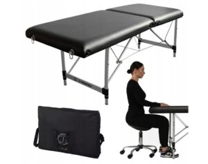 Sulankstomas masažo stalas i-coucou A2-1, juodas, 185 cm