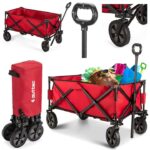 Sulankstomas rankinis vežimėlis Outtec 120 L talpa raudonas