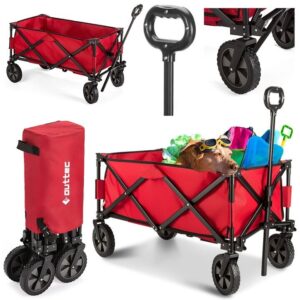 Sulankstomas rankinis vežimėlis Outtec 120 L talpa raudonas