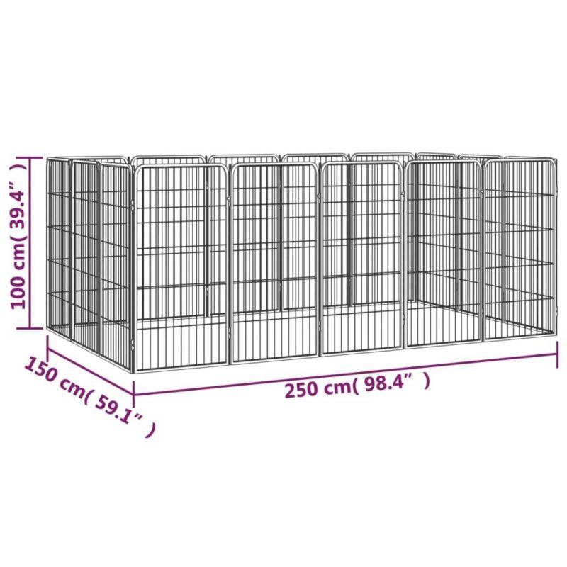 Šunų aptvaras vidaXL 250x150x100 cm juodas   Belsilt