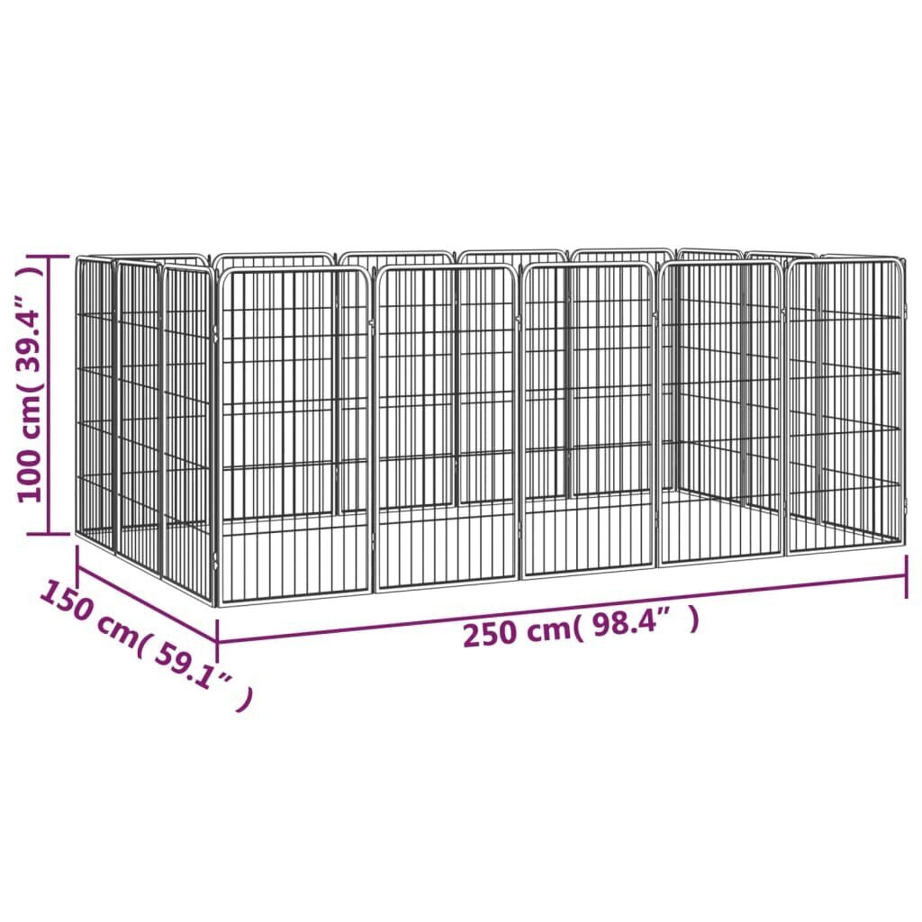 sunuaptvarasvidaxl50x100cm2791fatsiliepimaireference  belsilt Šunų aptvaras vidaXL 250x150x100 cm juodas   Belsilt