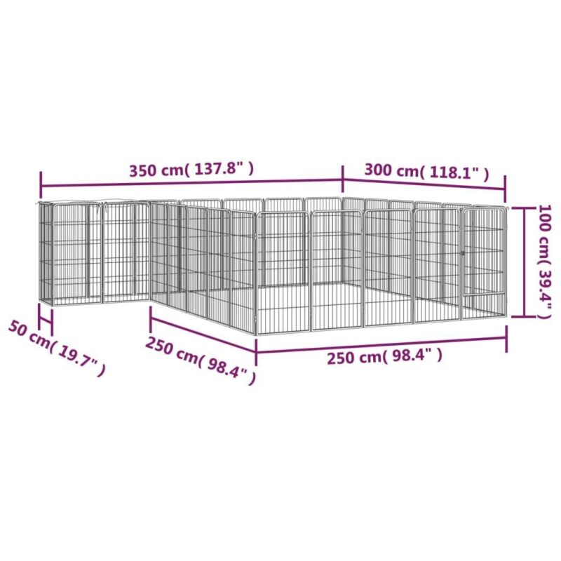 Šunų aptvaras vidaXL, 50 x 100 cm, juodas - Image 4