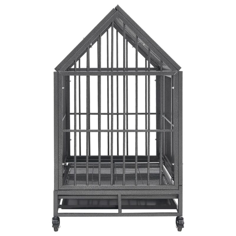 Šunų narvas su ratukais ir stogu, 92x62x106 cm - Image 4