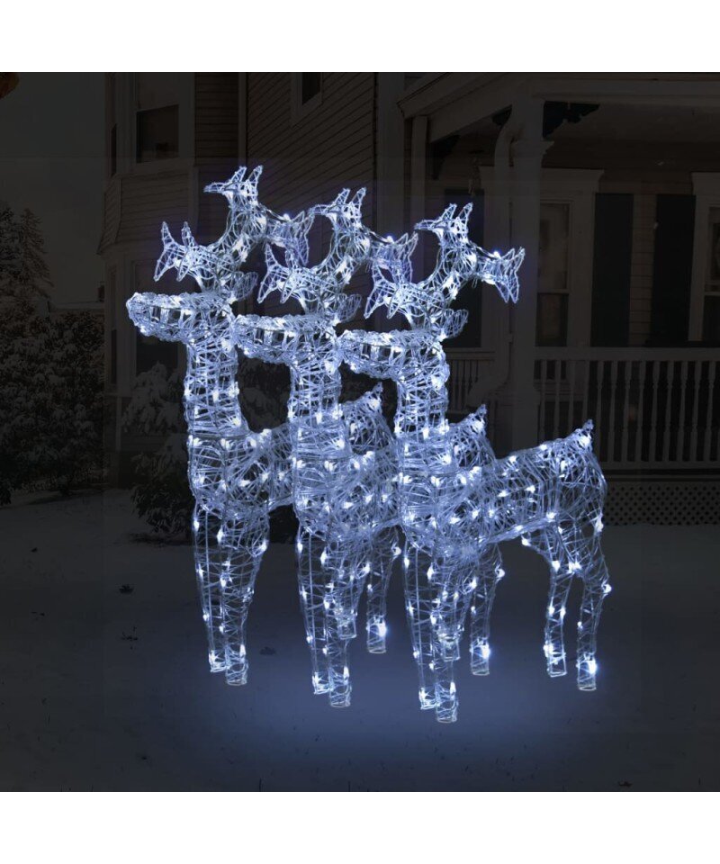 svieciantikaledinedekoracijaelniaif54b9kainareference belsilt Šviečianti kalėdinė dekoracija Elniai su LED atspari drėgmei