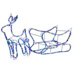 Šviečianti kalėdinė dekoracija Elnias ir rogės  atspari vandeniui