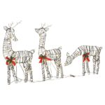 Šviečianti kalėdinė dekoracija Elnių šeima  belsilt