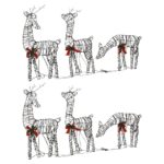 Šviečianti kalėdinė dekoracija Elnių šeimos su LED šviesa