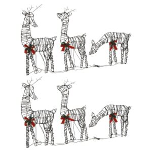 Šviečianti kalėdinė dekoracija Elnių šeimos su LED šviesa