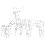 Šviečianti kalėdinė dekoracija Kalėdiniai elniai 3 vnt