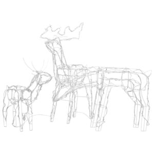 Šviečianti kalėdinė dekoracija Kalėdiniai elniai 3 vnt