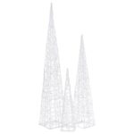 svieciantikaledinedekoracijakugiai3cfddreference belsilt Šviečianti kalėdinė dekoracija Kūgiai LED apšvietimas 3 dydžiai