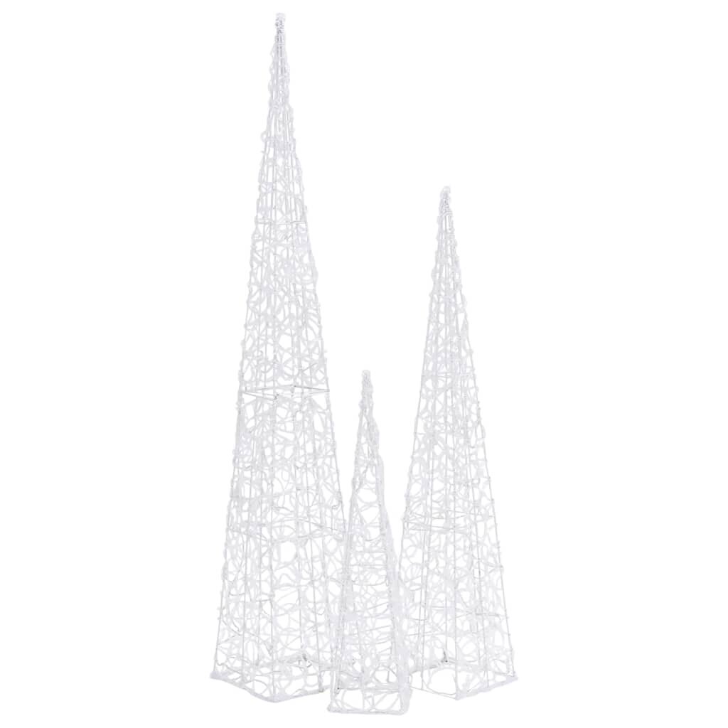 svieciantikaledinedekoracijakugiai3cfddreference belsilt Šviečianti kalėdinė dekoracija Kūgiai LED apšvietimas 3 dydžiai